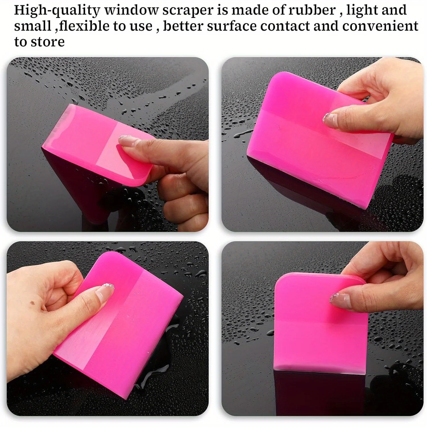 3 Rosa Auto-TPU-Gummi-Schaber PPF Kratzfestes Vinyl-Wrapping- und Fenstertönungs-Werkzeug in Verschiedenen Größen Geeignet für Autos – Detail 6