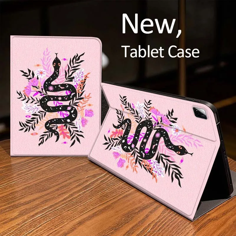 

Cartoon Snake Floral Pink Case For Xiaomi Mi Redmi Pad 2 4 5 7S 6S 6 7 8 Plus SE Pro K 2025 inch 8.7 11 Tablet