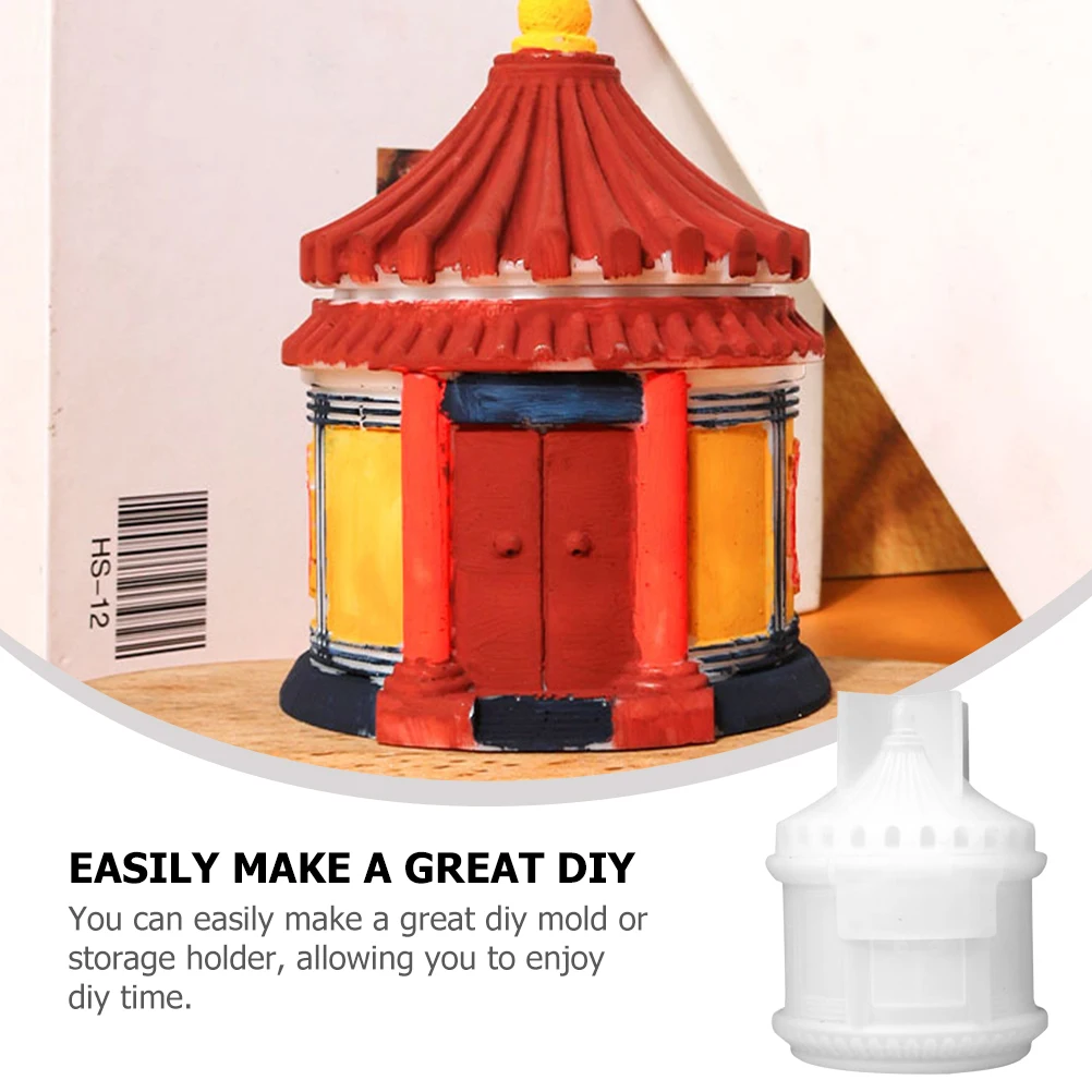 

DIY Architecture Mould Chinese Style Building Storage Holder Silicone Mold Kit Silica Gel Molds Jewelry Accessories Craft