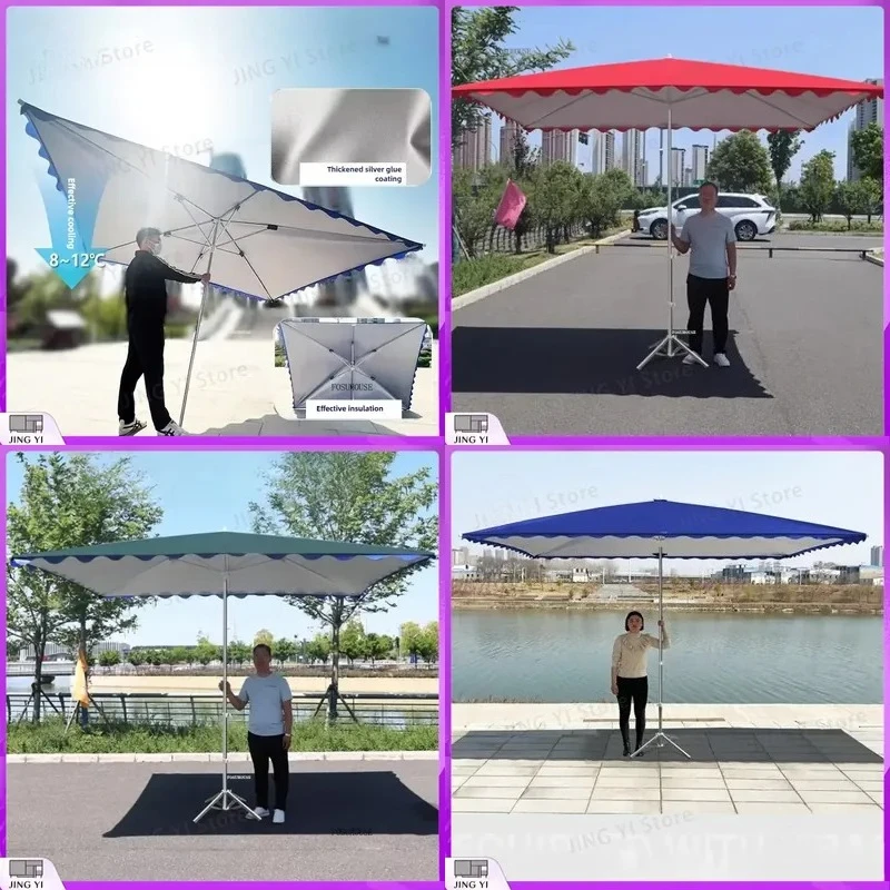Foldable Patio Umbrella Outdoor Sun Protection Heat Insulation UV Resistant Beach Umbrella Nordic Style Portable Thickened