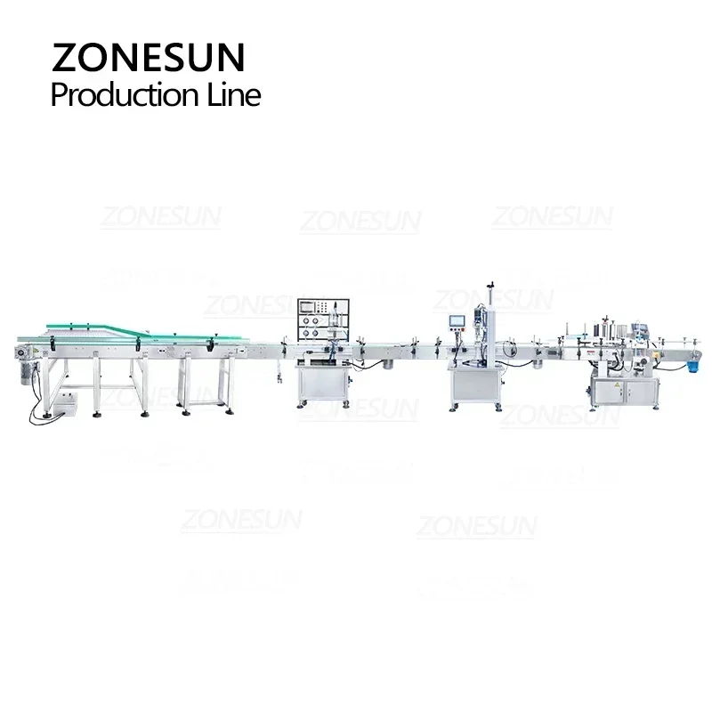 ZONESUN ZS-FAL180X4 Etichettatrice per tappatura di riempimento di liquidi con linea di produzione automatica con pompa magnetica per imbrocco di bottiglie