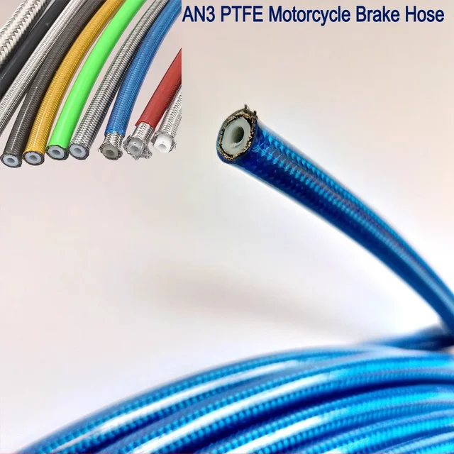 AN3 (3,2 mm 1/8") Wlot motocyklowy ze stali nierdzewnej Przewód hamulcowy Płynny wąż hydrauliczny Przewód hamulcowy Ptfe Przewód paliwowy Gaz Rura paliwowa