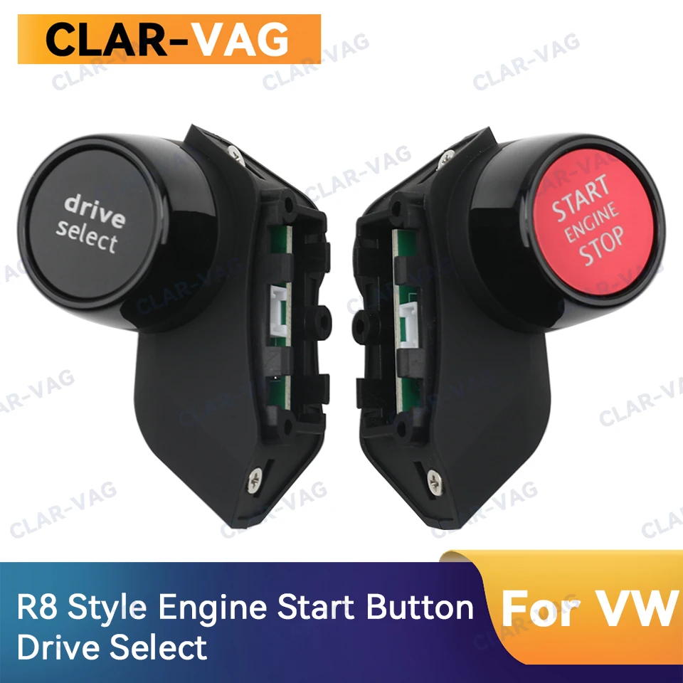 

For VW Golf 7 7.5 R8 Engine Start Stop Drive Select Switch Button Retrofit Black Silver Steering Wheel One Button Start Kit