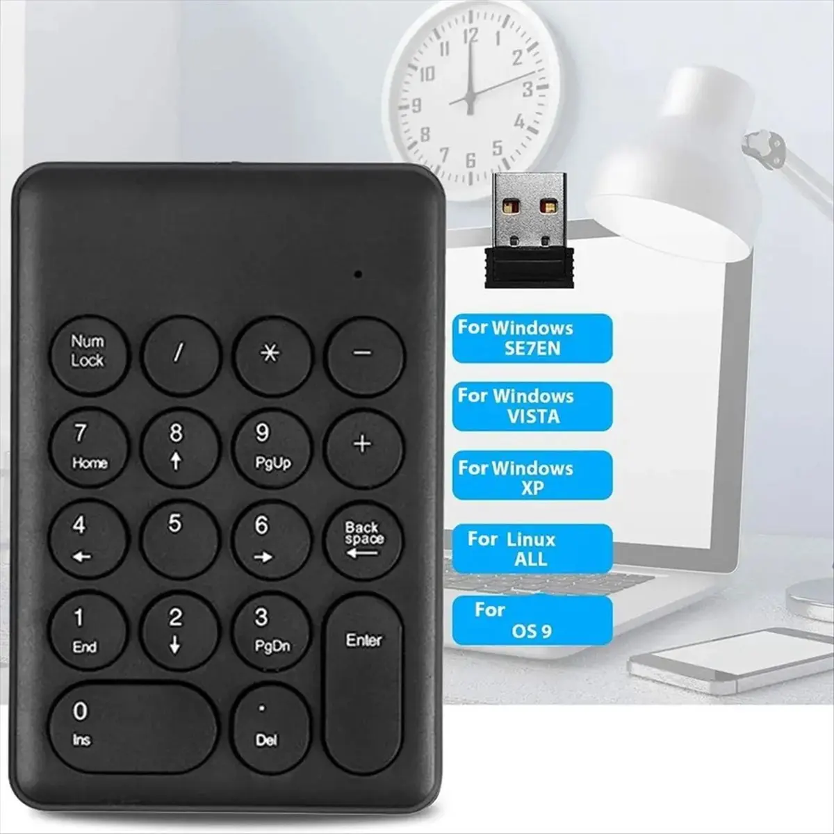 A85P New 2.4G Wireless Digital Keyboard USB 18Keys Mini Numeric Keypad Numpad Accounting Teller for Laptop Notebook Tablets B