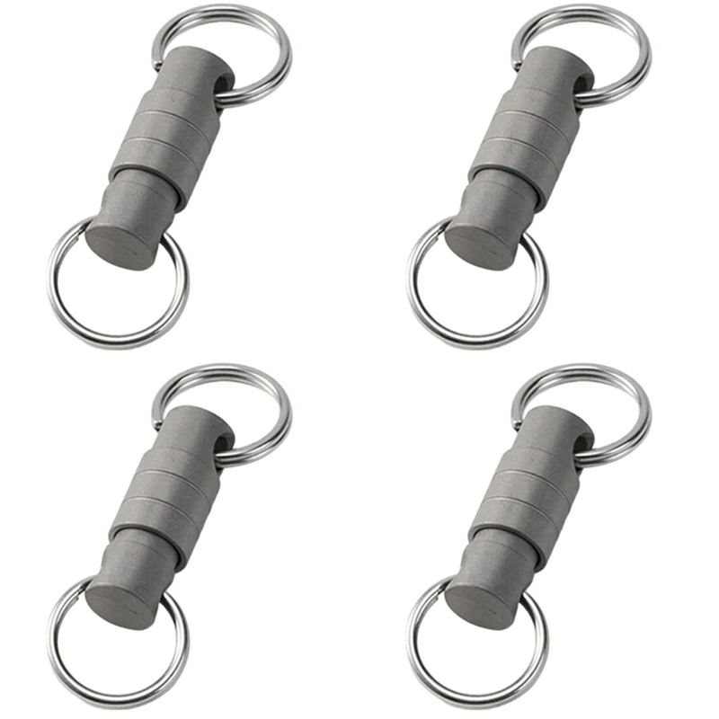 4X Titanium Quick Release Keychain Buckle - Key Ring for Outdoor Use, Compact