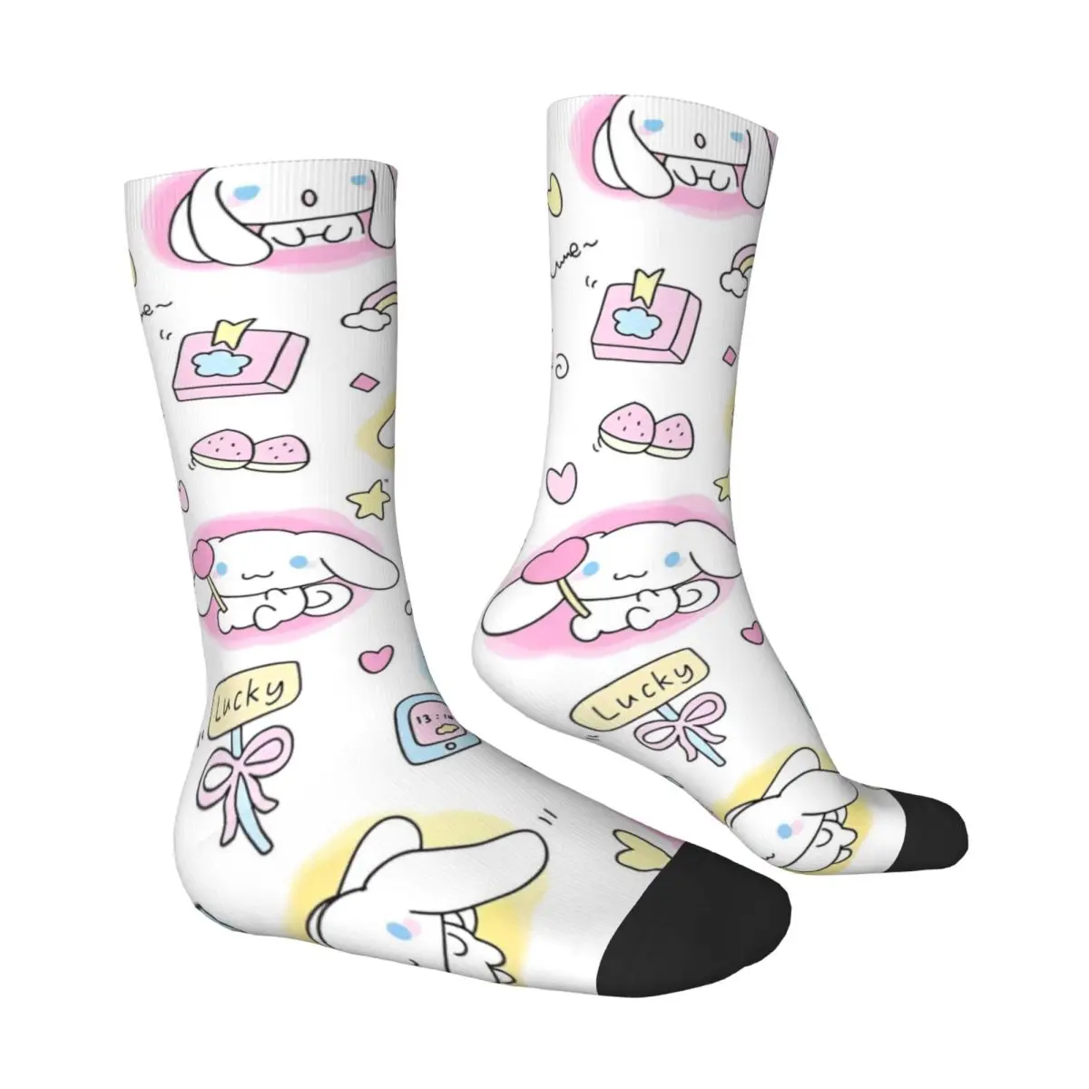 Calcetines Cinnamoroll Medias góticas Calcetines de skate suaves y transpirables para hombre Calcetines antideslizantes con gráficos de otoño