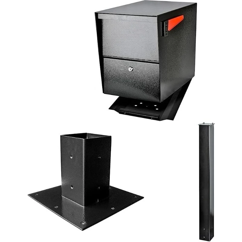 

Почтовый ящик безопасности с блокировкой по производству фарб 7206. | Средний, черный, опорная пластина для поверхностного монтажа и P для установки в земле