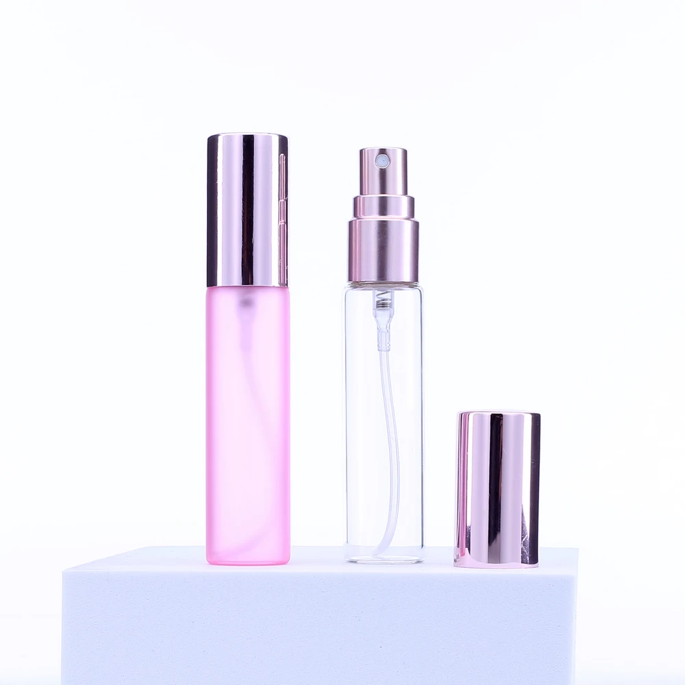 

10ML 15ML Portable Perfumaria Refillable Glass Bottle With Rose Gold Spray, Empty Cosmetic Containers Atomizer Bottles