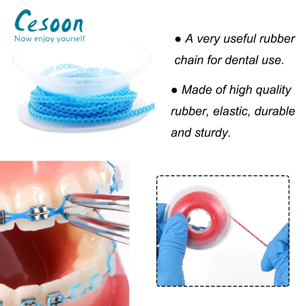 Стоматологическая Ортодонтическая эластичная сверхмощная Резиновая лента 4,57 м/рулон, короткая/длинная/непрерывная Стоматологическая Силовая цепь,