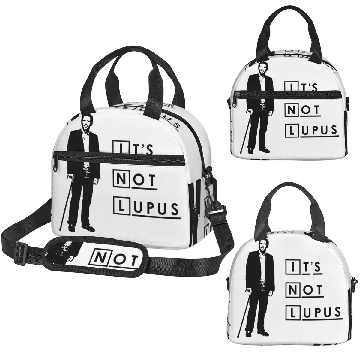 

Dr House - Изолированная сумка для обеда "It's Not Lupus" для женщин и детей, портативные контейнеры для еды, термосумка для обеда