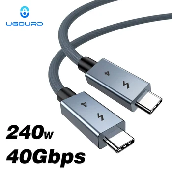 UGOURD USB C Thunderbolt 4 40 Gbps USB4 Kablosu USB Tip C - C 240 W Hızlı şarj Kablosu Thunderbolt3 egpu SSD iPad MacBook Air