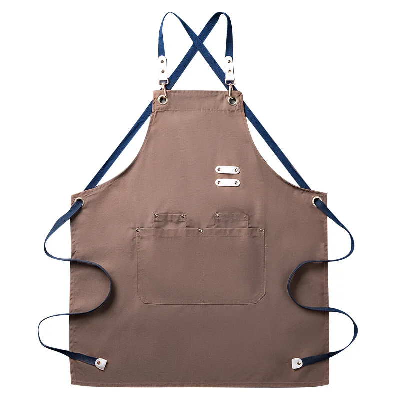 OEM Kitchen Custom Apron Female Male Chef Work Apron BBQ Restaurant Bar Shop Cafe Beauty Nail Studio Uniform Bib Cloak DIY