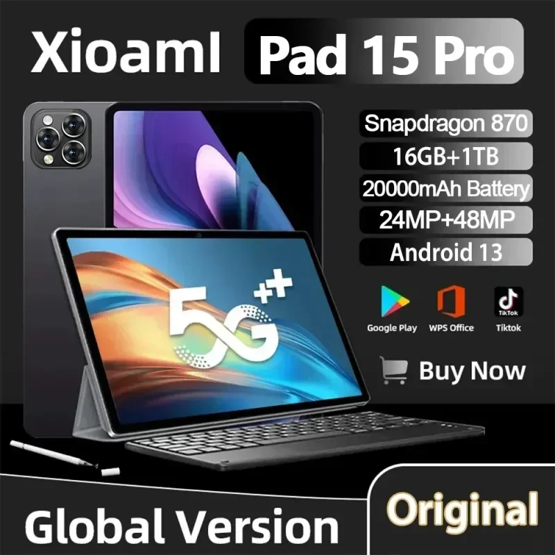 

Hot Sale Global Version Tablets Xioami Pad 15 Pro HD Original Tablet 5G Wifi 16GB 1TB 11 Inch Android PC Mi Google Play Tablets