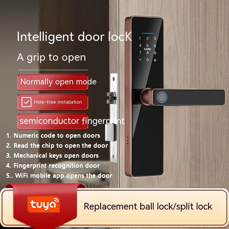 WiFi fingerprint electronic door lock easy to install smart password lock TUTA mobile remote control smart password door lock