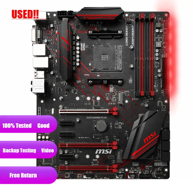 MSI X470 Chơi Game PLUS Máy Tính USB3.0 M.2 Nvme SSD Bo Mạch Chủ AM4 DDR4 X470 Để Bàn Mainboard Sử Dụng