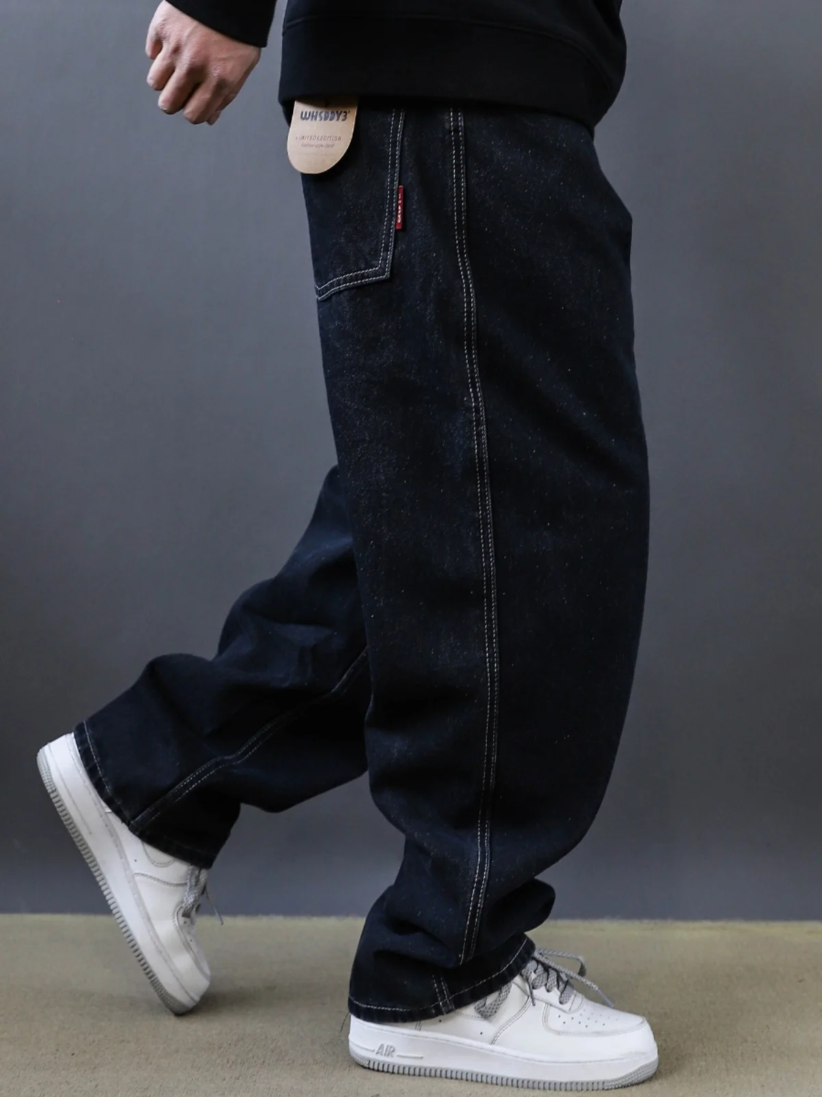 

Мужские джинсы прямого кроя на весну-осень, свободные повседневные брюки в уличном стиле, широкие длинные брюки, модная одежда