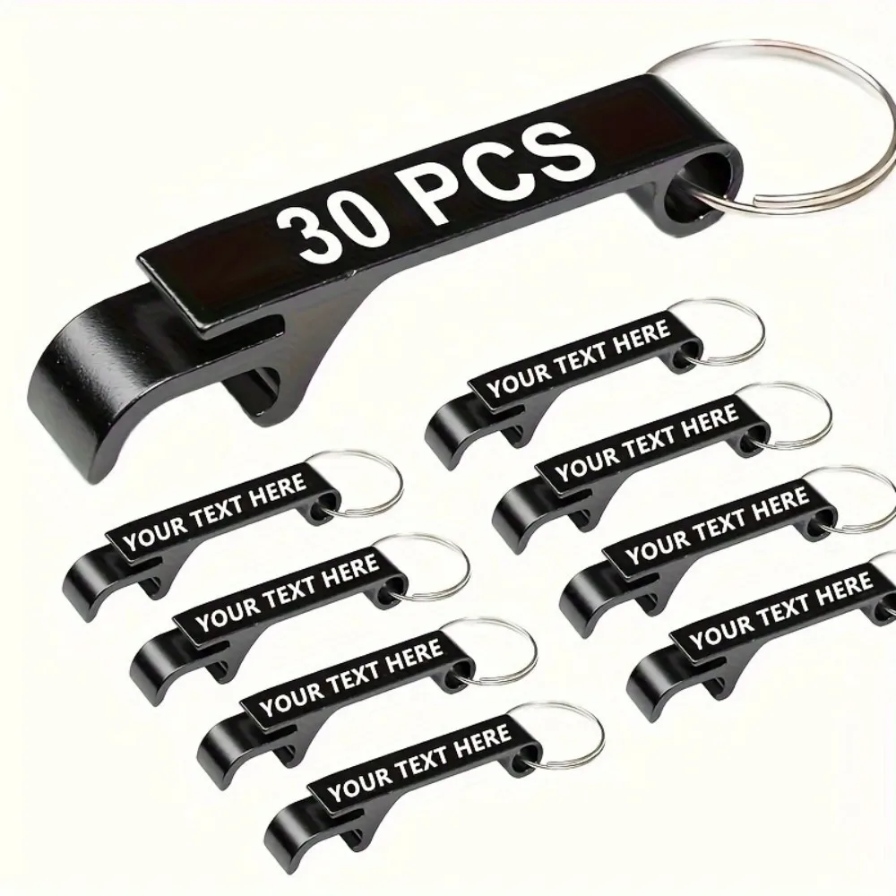 30 gepersonaliseerde aluminium sleutelhanger-flesopener - perfect voor huwelijksgeschenken, jeugdfeesten en relatiegeschenken