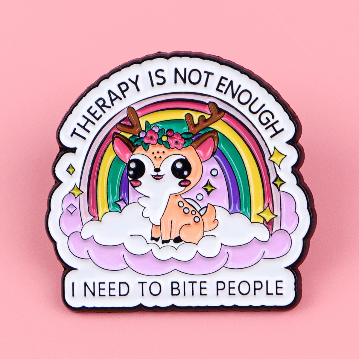 Cute Deer Enamel Brooch Funny Quotes Lapel Pin Cartoon Animals Badge on Backpack Clothing Hat Jewelry Cosplay Accessories