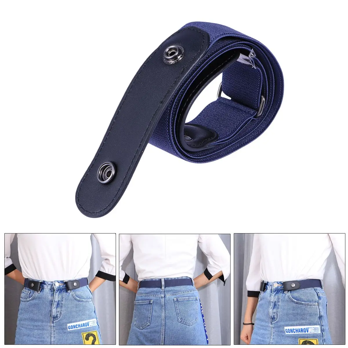

Invisible Belt for Men Women Thin Elastic Unisex Slim Stretch No Buckle Adjustable Hidden Belt for Pants Jeans Fits All