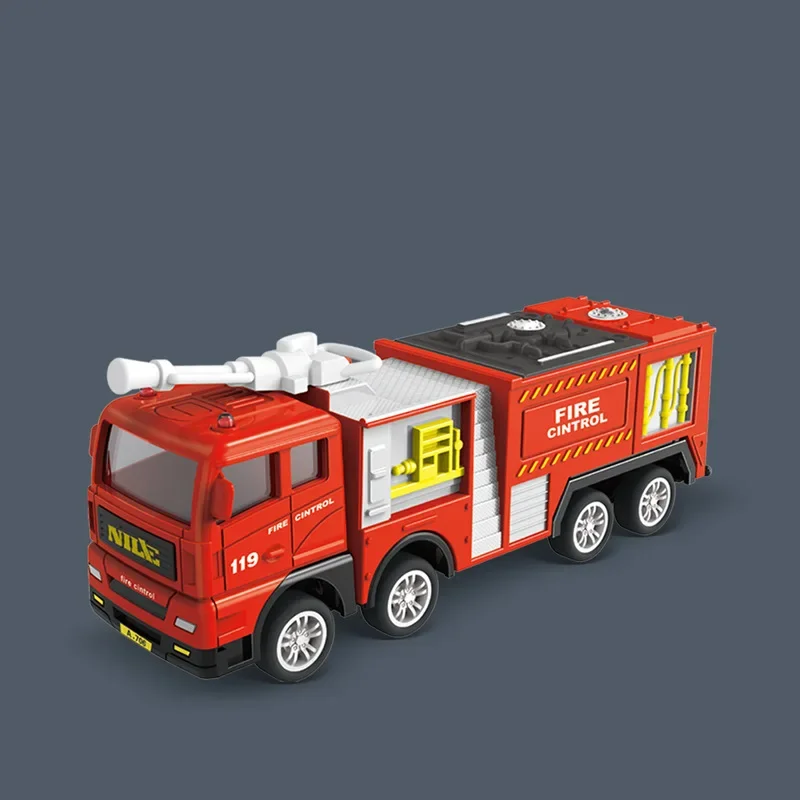 Fire Rescue Car Model for Kids Fire Truck Car Inertial Vehicle Pull Back Drive Truck Plastic Model Collection Children Gift