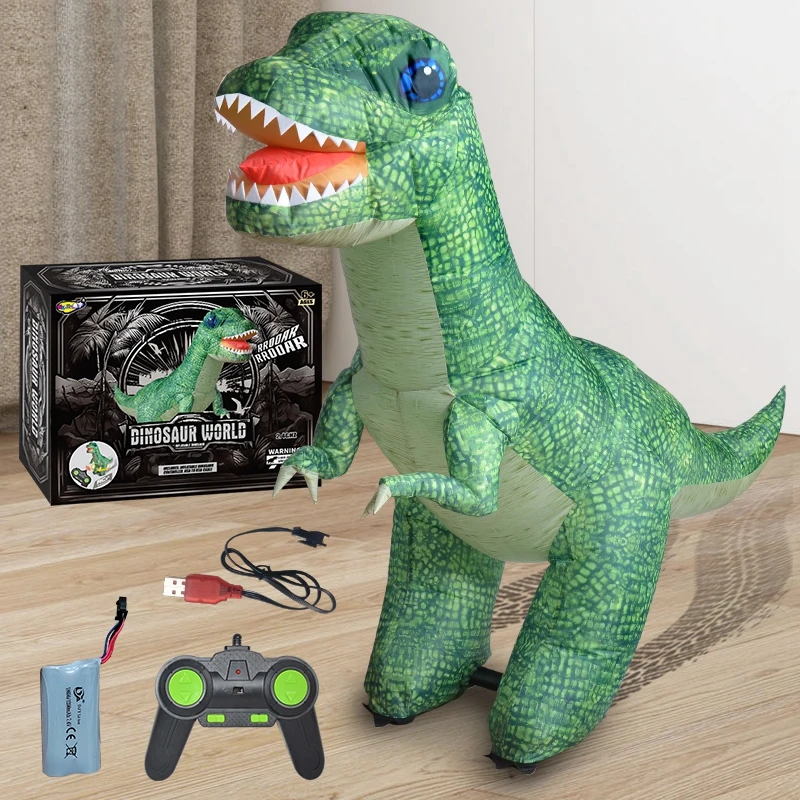ديناصور كبير قابل للنفخ بجهاز تحكم عن بعد ، ألعاب تي ريكس كهربائية للمشي للأطفال والفتيان والفتيات وأفضل حفلة عيد ميلاد وهدايا عيد الميلاد