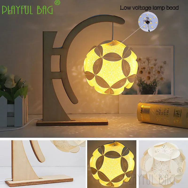 Novel and funny luminous DIY lamp creative 3D paper carving gift small night lamp Christmas gift decoration adult toy vd83