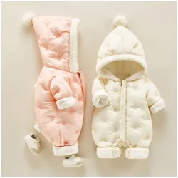 Baby Clothes Winter Onesie Plus Fleece Thickened Girls Babies Warm Cute Crawling Coat