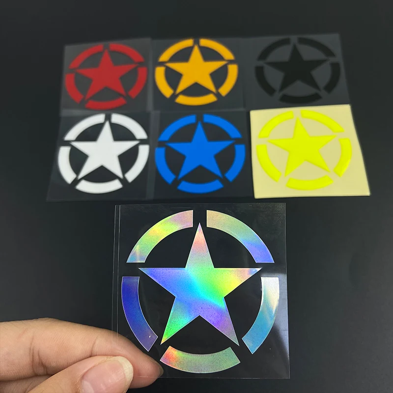 

1PC Army Five-pointed Star Refit Motorcycle Stickers Waterproof for Fuel Tank Side Body Fairing Cover Scratches Decal Decoration