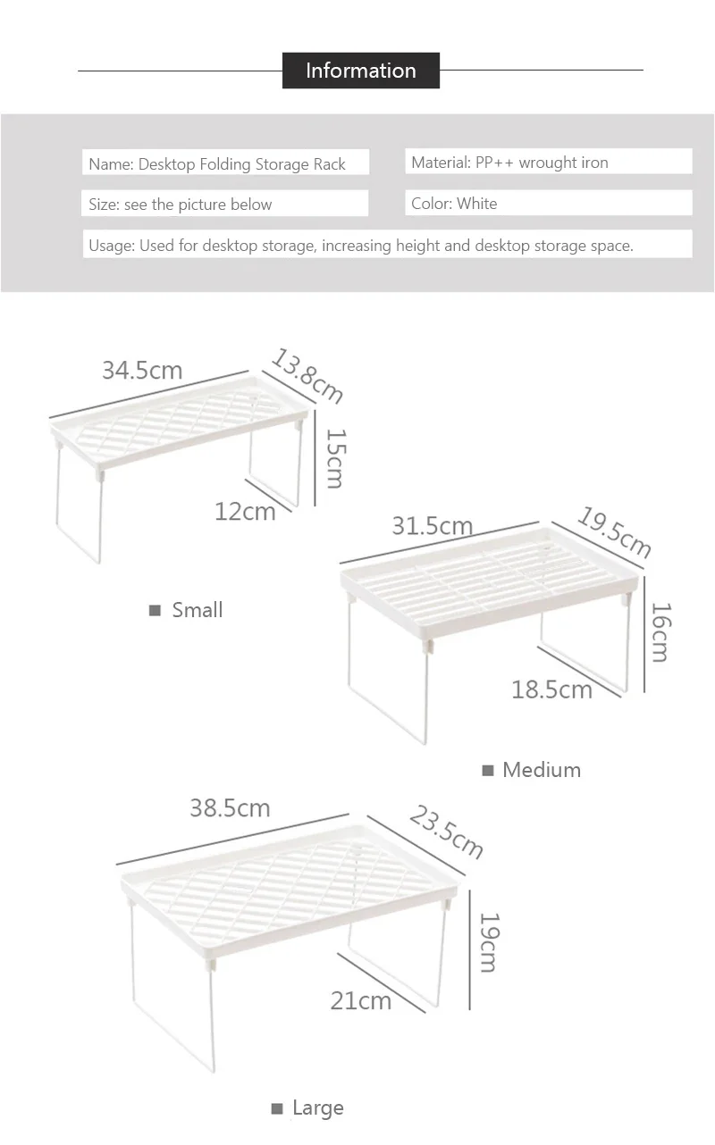 Ferro Layered Desk Organizer Shelf, suporte dobrável, papelaria Rack, Cosmetic Storage, Escritório, Material Escolar, Dormitório, Casa, Desktop, Papelaria