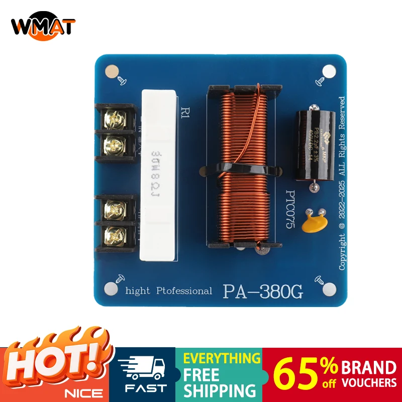 

PA380G Professional Metal Passive Treble Crossover Audio Speaker Frequency Divider Network Hifi Board 250W