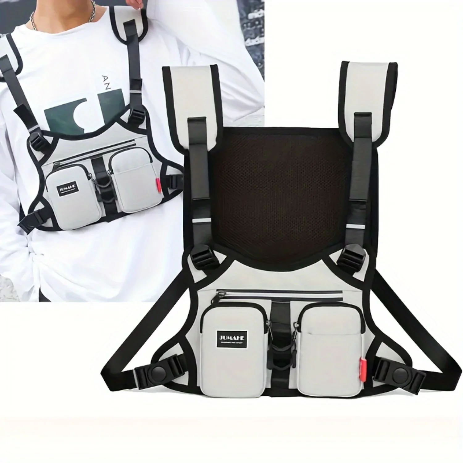 

Fashion Cycling Running Chest Bag, Fitness Jogging Mobile Phone Sports Backpack. Waterproof & Light-proof Outdoor Trendy Vest Ba