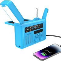 Multifunctional Emergency Radio Speakers Solar Hand Crank Charging Portable AM/FM Radio with LED Flashlight Cell Phone Charger