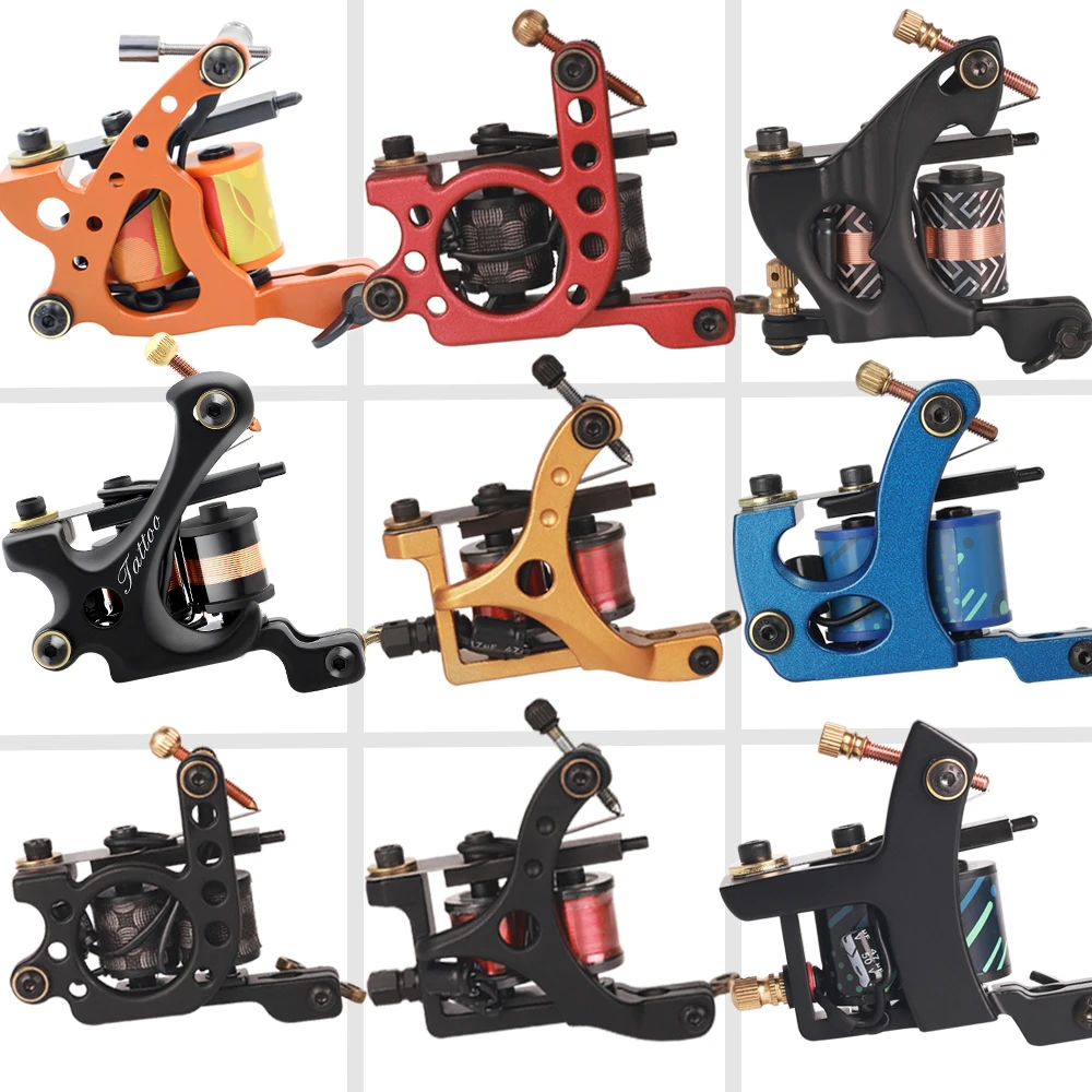 Professional Coil Tattoo Machine Iron Fine Lining Wrap Coils Guns 10 Wraps Tattoo Coil Machine for Liner Shader Tattoo Supplies