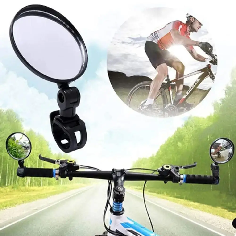 Bicycle Rearview Mirror 360 Degree Rotation Auxiliary Accessories Convex Mount Mirror Bike Cycling Handlebar P8O4