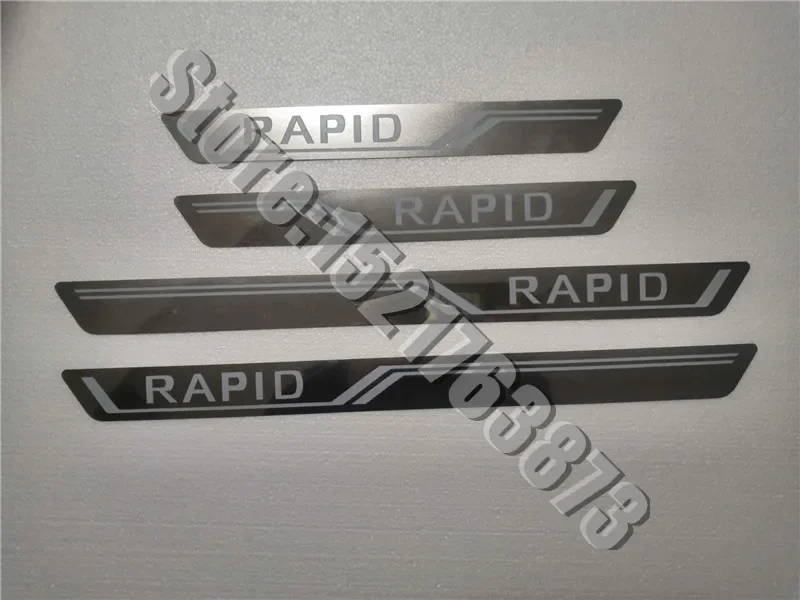 

Stainless Steel Original ultra-thin Scuff Plate/Door Sill Door Sill scuff plate door sill for Skoda Rapid 2012-2018 Car styling