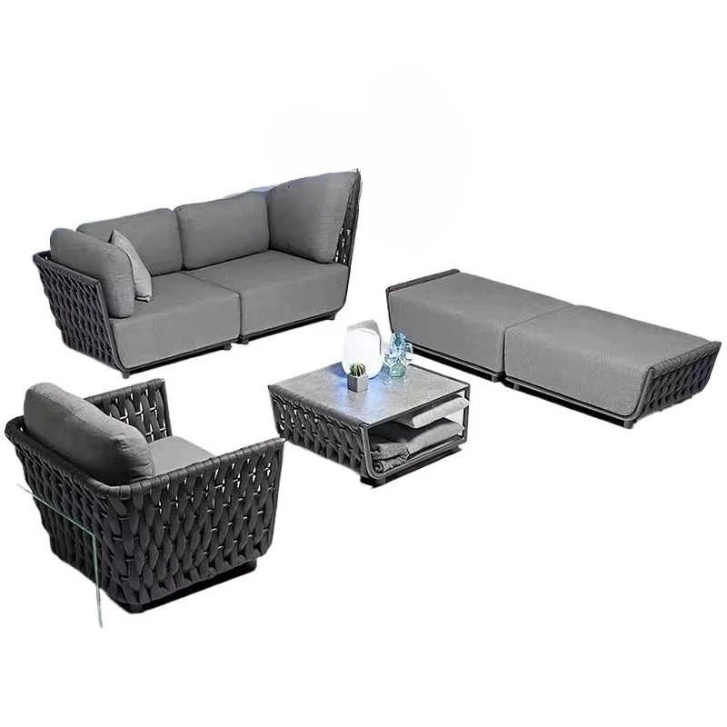 

Nordic Outdoor Sofa Courtyard Outdoor Garden Villa Hotel Balcony Rattan Furniture