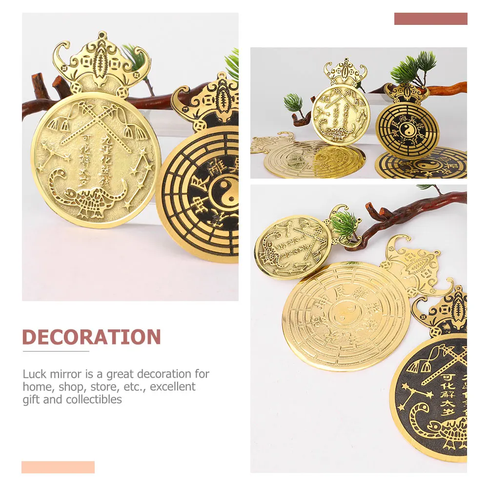 

Bat Money Feng Shui Mirror Luck Home Wall Decor Temple Exorcism Decoration Blessing Symbol Friend Gift Ornament