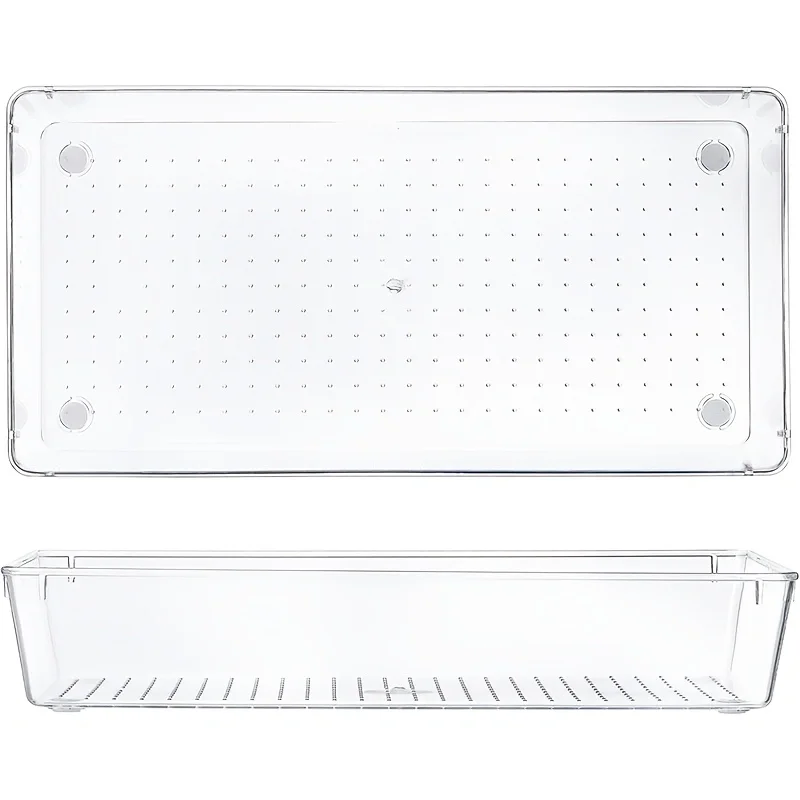 

6 - piece/10 - piece Transparent Plastic Drawer Organizer Trays, Large - sized Dresser and Bathroom Drawer Organizer Trays