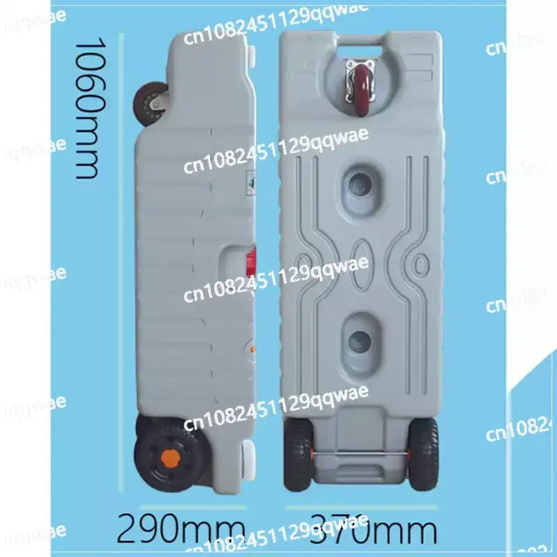 75L Portable RV Water Tank with Wheels, Folding Handle, Quick Drain & Fill, Large Camping Trailer Caravan Fresh Water Container