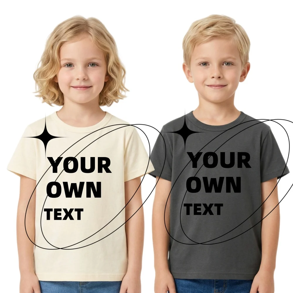 

Personalized Toddler Tee Custom Name Kids Shirt Neutral Minimalist Outfit Boy Girl Birthday Gift Your Text