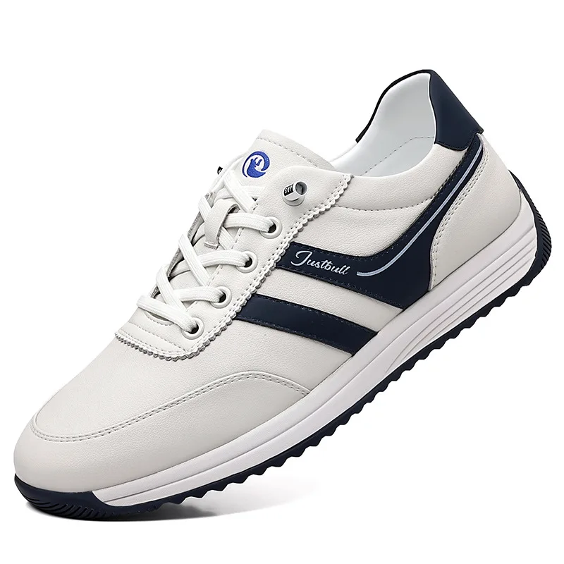 

2025 весна осень новые мужские спортивные повседневные кожаные кроссовки модные белые роскошные туфли на толстой подошве мужские кружевные дизайнерские мужские туфли