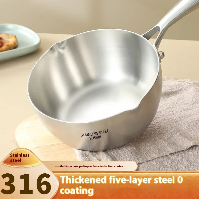 316 stainless steel pot thickening non-stick all-in-one machine for home use baby food milk heating boiling and frying