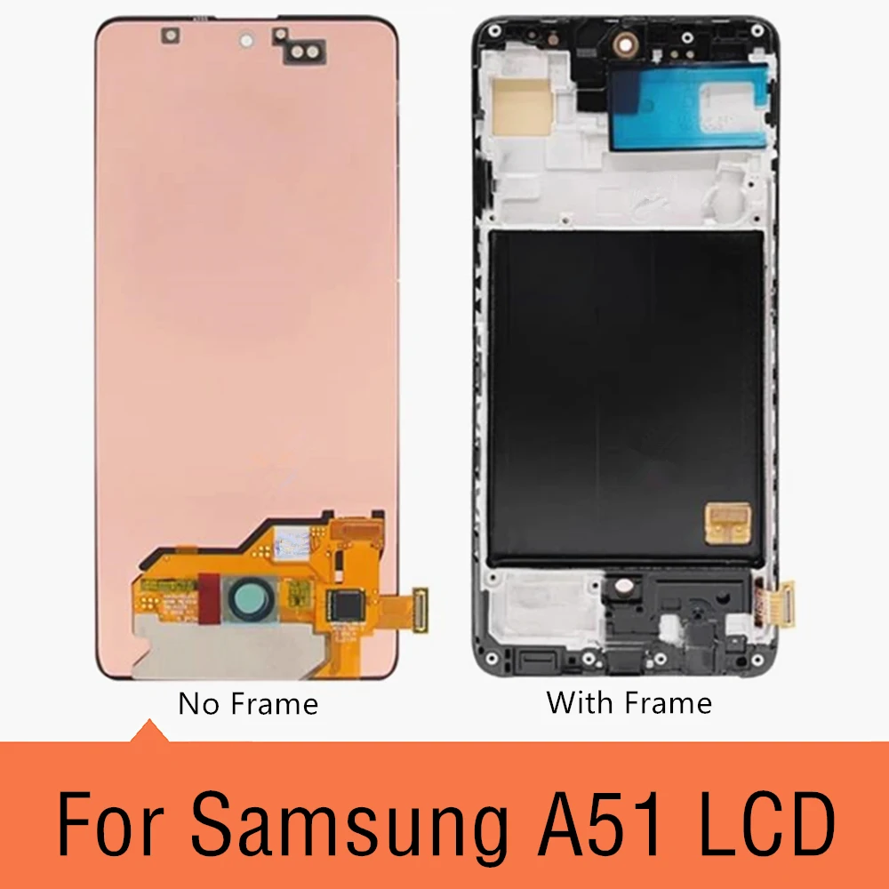 Super AMOLED A51 4G Display with Fingerprint, for Samsung Galaxy A51 A515 A515F/DSN A515F/DSM Lcd Display Touch Screen Digitizer