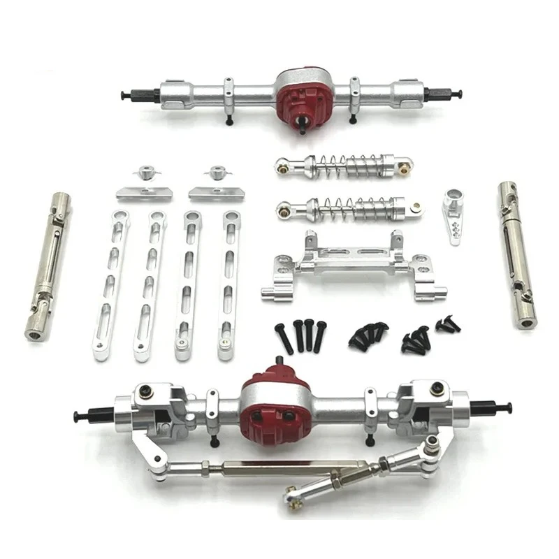 Metal Silver Upgrade, Front and Rear Assemblies, Kit, for MN Model 1/12 MN82 LC79 MN78 Red RC Car Parts