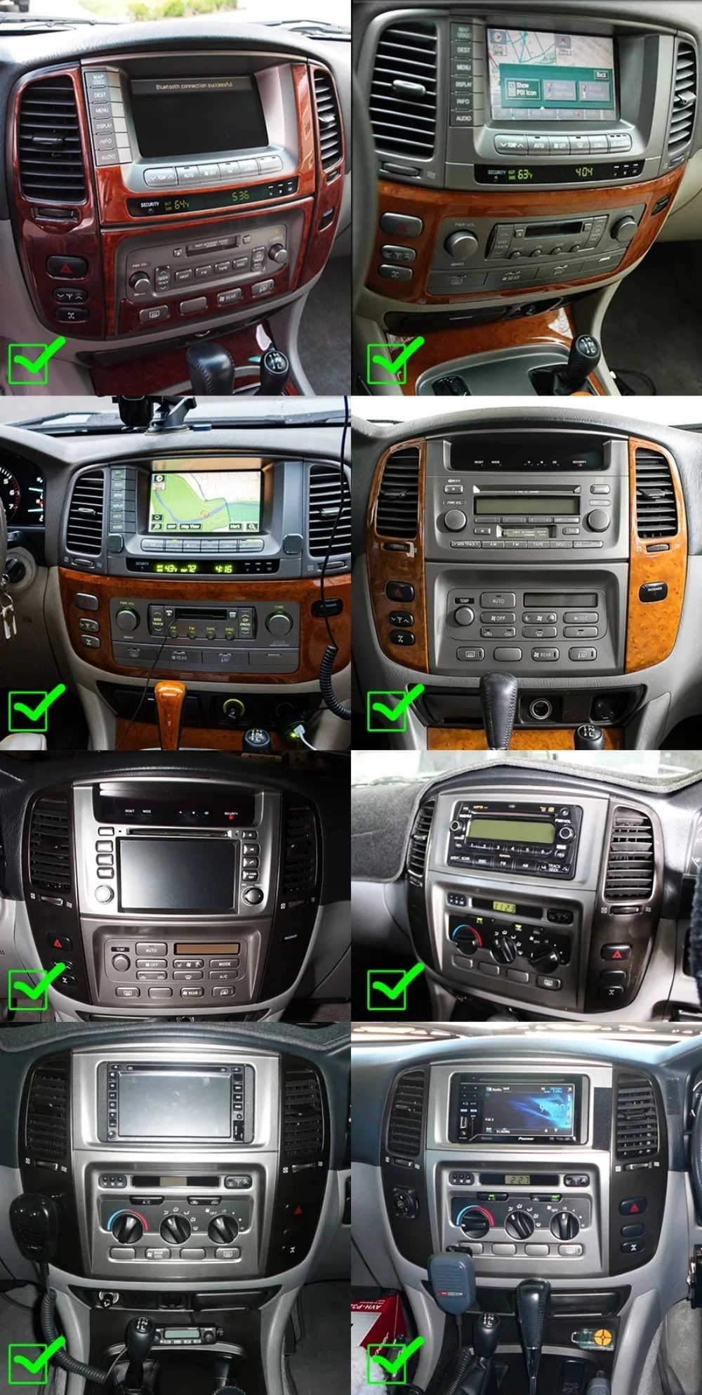 Android 13 Vertical Screen Auto Radio Carplay For Toyota Land Cruiser 100 LC100 For Lexus LX470 2002 Multimedia Player GPS Nav