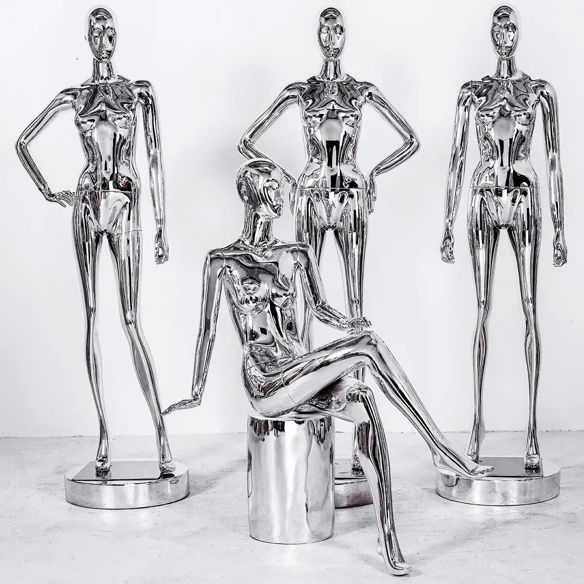 Nice Silver Shiny Mannequin Women Full Body Electroplting Model Manufacturer Direct Sell