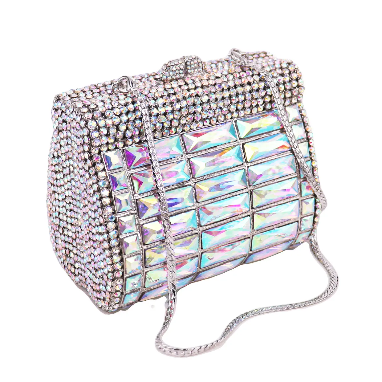 Rose Gold Mini Clutch Bags Luxury Party Purse Light Blue Evening Bag for Women Lovely Prom Pouch sm202