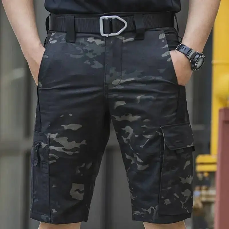 

Summer Men S Waterproof Tactical Shorts Multi Pocket Cargo Five Point Pants Male Wear Resistant Outdoor Climbing Camouflage