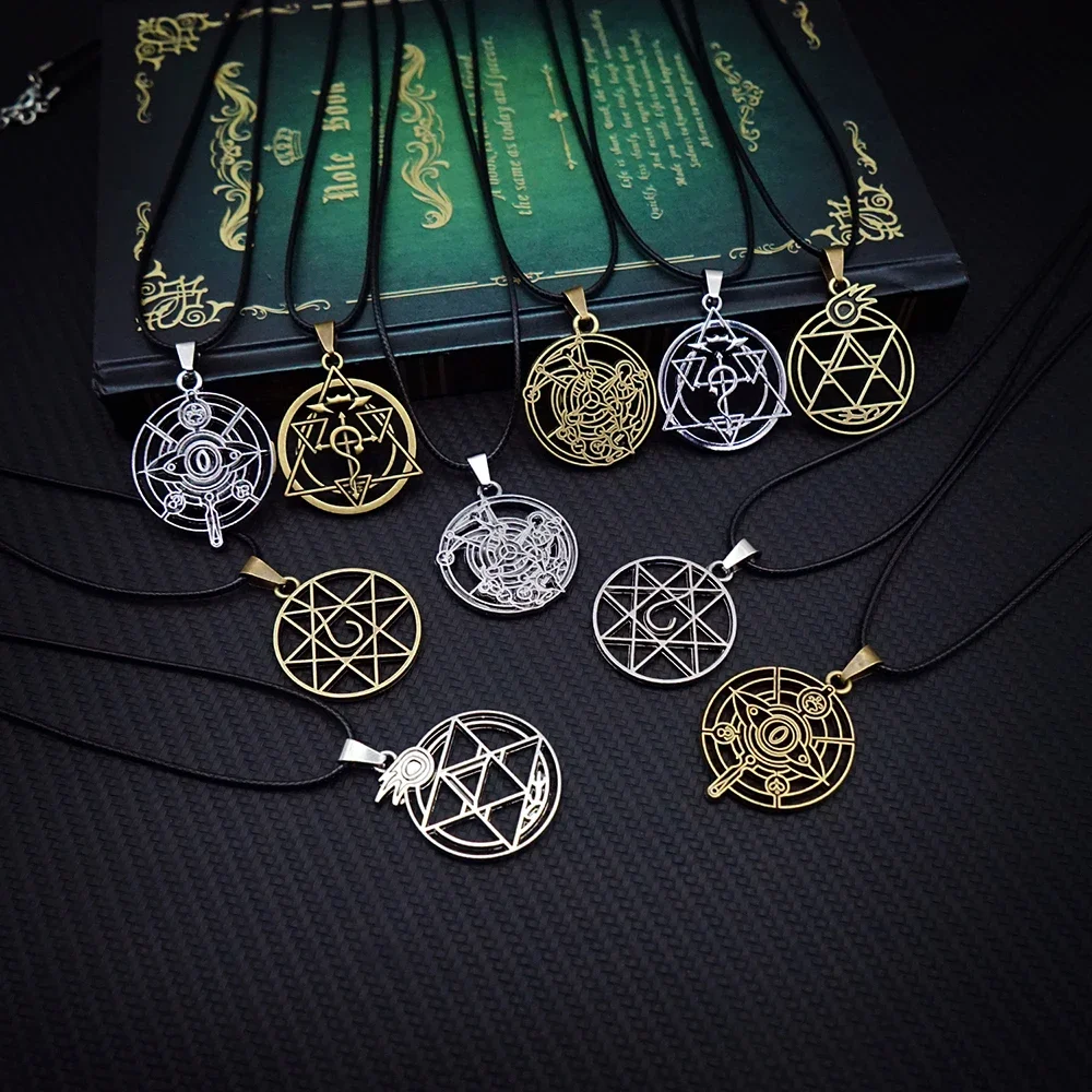 Fullmetal Alchemist Necklace Magic Circle Metal Necklaces Anime Jewelry Pendant Chains Choker Collares Charm