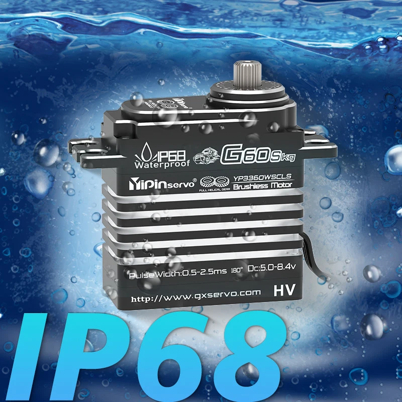 YPservo-Servo Digital Pwm de 60kg, Motor sin núcleo de alto Torque, Servo de diente oblicuo para Robots de coche Rc 1/8 1/10 1/12